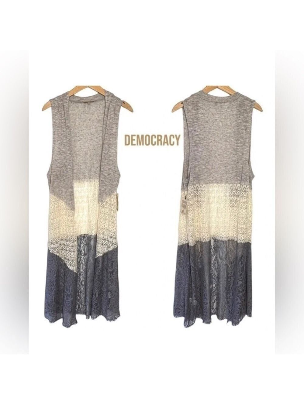 502. Democracy Heather Gray Knit Duster